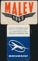 1960-1961 Malév és Interflug reklámos kártyanaptár, kis sérüléssel