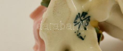 Ens porcelán virágtartó jelzett, hibátlan 4,5 cm