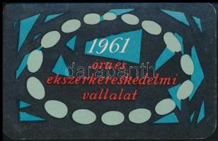 1961 Óra és Ékszerkereskedelmi Vállalat reklámos kártyanaptár