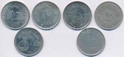 Egyiptom 1967-1976. 10p Cu-Ni (6xklf) T:1- Egypt 1967-1976. 10 Piastres Cu-Ni (6xdiff) C:AU