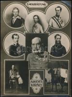 1916 Ferenc József császár és király 86 éves, fotómontázs, szakadással, sarkán törésnyom, 24×18 cm / Franz Joseph I of Austria photo montage