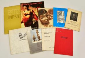 1938-1991 9 db kiállítási, aukciós katalógus és építészeti folyóirat, közte: Lydia Schouten, Csontó Lajos, Műcsarnok 1938. évi őszi tárlat