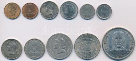 Dominikai Köztársaság 1971-1987. 1c-1P (11xklf) T:1-,2 Dominican Republic 1971-1987. 1 Centavo - 1 Peso (11xdiff) C:AU,XF