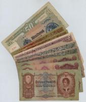 1930-1945. 12db-os vegyes pengő bankjegy, közte 1944. 50P A Vöröshadsereg Parancsnoksága T:III,III-