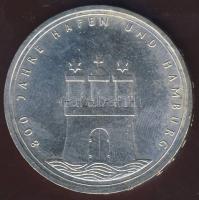 NSZK 1989. 10M Ag "800 éves a hamburgi kikötő" T:BU