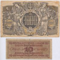 Ukrajna 1918. 100k + Német megszállás 1942. 10k T:III- szakadás
Ukraine 1918. 100 Karbovantsiv + Ge...