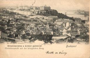 1900 Budapest I. Krisztinaváros a királyi palotával, Tabán. Ganz Antal 59. (EB)