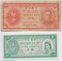 Hongkong 1945. 10c + 1961. 5c T:I-,III-
Hong Kong 1945. 10 Cents + 1961. 5 Cents C:AU,VG