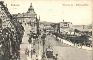 Budapest I. Tabán, Döbrentei tér, villamos, Divald Károly (EK)