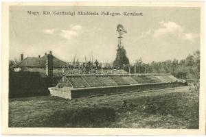 Debrecen, M. kir. Gazdasági Akadémia Pallagon, kertészet, szélmotor. Böhm Ferenc kiadása