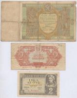 Lengyelország 1929. 50Zl + 1936. 2Zl + 1944. 2Zl T:III- ly. Poland 1929. 50 Zlotych + 1936. 2 Zlote + 1944. 2 Zlote C:VG hole