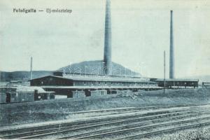 1913 Felsőgalla (Tatabánya), Új mésztelep, vasúti pálya, iparvasút, vagonok (EK)