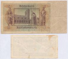 Német Harmadik Birodalom 1942. 5M + Deutsche Wermacht 1940. 1pf T:III-
German Third Reich 1942. 5 M...