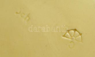 Körmöcbányai szecessziós tányér, mázas, jelzett, lepattanásokkal, d: 26 cm