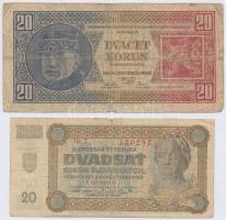 Csehszlovákia 1926. 20K + Szlovákia 1939. 20K T:III- ly.
Czechoslovakia 1926. 20 Korun + Slovakia 1...