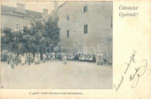 1904 Győr, Szent Orsolya rend internátusa, udvar (EK)