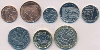 Nagy-Britannia 2010-2016. 1p-2Ł (8xklf) T:1- Great Britain 2010-2016. 1 Penny - 2 Pounds (8xdiff) C:AU