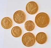 Olaszország 1989-1999. 5L-1000L (8xklf) aranyozott forgalmi sor T:1
Italy 1989-1999. 5 Lire - 1000 ...