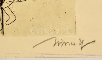 Hincz Gyula (1904-1986): Dal. Rézkarc, papír, jelzett, 29×39 cm