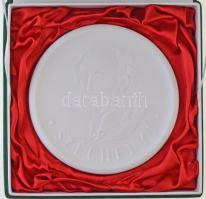~2000. Széchenyi Herendi porcelán plakett eredeti dísztokban, adományozói okirattal (117mm) T:1