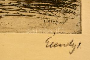 Élesdy István (1912-1987): Budai utcarészlet. Rézkarc, papír, jelzett, 35×29,5 cm