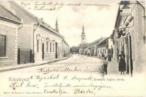 1906 Ráckeve, Kossuth Lajos utca, Cserna Antal üzlete, templom. Kiadja Hoffmann és Löwy (EK)