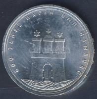 NSZK 1989. 10M Ag "800 éves a hamburgi kikötő" T:BU