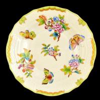 Herendi Viktória mintás tányér, kézzel festett, jelzett, hibátlan, d:21 cm