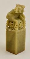 Nyulat ábrázoló faragott kő kínai pecsétnyomó / Chinese seal maker 12 cm