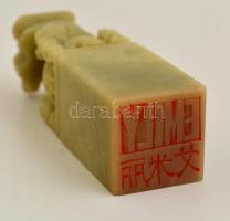 Nyulat ábrázoló faragott kő kínai pecsétnyomó / Chinese seal maker 12 cm