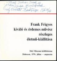 1976 Frank Frigyes (1890-1976)  magyar festő dedikációja Gordon Zsuzsának kiállítási katalógusban
