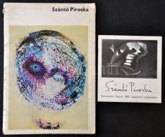 1976 Szántó Piroska album, 12 db színes ofszet, sérült papír mappában + 1 db dedikált kiállítási katalógus