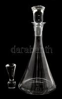 Nagyméretű üveg likőrös, vagy olajos üveg. Hozzávaló két nagyméretű üvegdugó 35 cm