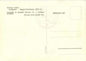 Visegrád, Zsitvay kilátó a Nagy-Villám hegyen. Tervezték és építették Hanning és v. Uzvölgyi. Schule...