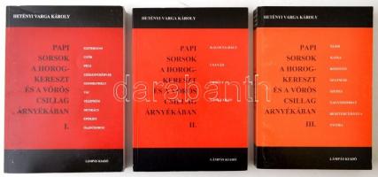 Hetényi Varga Károly: Papi sorsok a horogkereszt és a vöröscsillag árnyékában I-II. kötet. Abaliget,1992-1996, Lámpás Kiadó. Kiadói papírkötés, jó állapotban.