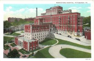 Pittsburgh, Pennsylvania; Montefiore Hospital, automobiles. Published by I. Robbins & Son