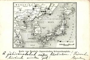 1904 Russo-Japanese War, Karte v. Russich-Japanesischen Kriegsschauplatz / map of the Russo-Japanese war (EK)