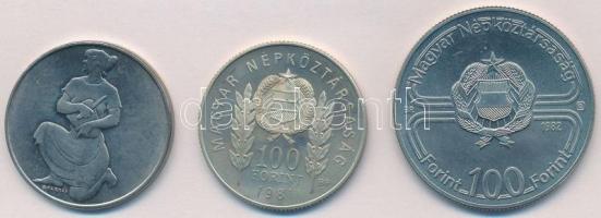 1981. 100Ft Ni "FAO I. - Világélelmezési nap" + 100Ft Cu-Ni + 5L Cu-Ni "Bulgária 1300...