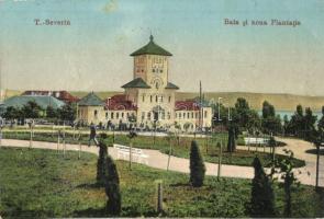 Turnu Severin, Szörényvár; Baia si noua Plantatie / spa, bathing hall, park with new plantation + 1916 K.u.K. Briefzensur Orsova (EK)