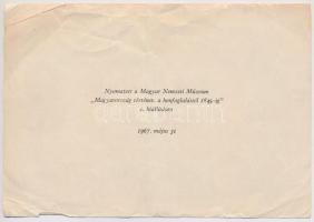 1848. 100Ft "Kossuth bankó" imitációja, hátoldalán "Nyomatott a Magyar Nemzeti Múzeum...