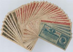 1920. 36db-os korona bankjegy tétel 1-2-10-20K-ás címletek T:III