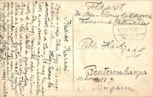 Első világháborús osztrák-magyar katonai léggömb megfigyelői szolgálatra, a levélíró saját felvétele...