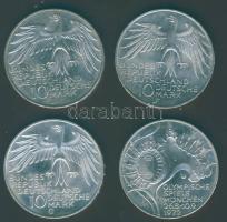 NSZK 1972. 10M Ag (4x) "Olimpia-Stadion" komplett verdejel-sor T:BU