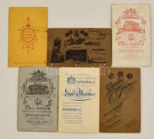 cca 1880-1910 Portrék, 6 db különféle vizitkártya különféle műtermekből (Eszék, Varasd, Losonc, Seps...
