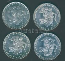 NSZK 1972. 10M Ag (4x) "Olimpia-Sportolók" komplett verdejel-sor T:BU