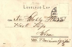 1900 Sopron, Déli vasútállomás, vasutasok, vagon / Südbahnhof (EB)