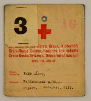 cca 1945 Svájci vöröskeresztes igazolvány magyar férfi részére. / Swiss Red Cross id