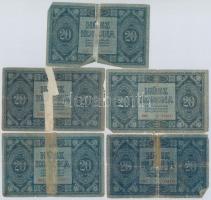 1919. július 15. 20K (5x) T:IV mind ragasztott