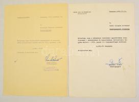 1973-1979 a Csepel Vas- és Fémművek 2 db fizetésemelési értesítője, vezérigazgatói aláírásokkal