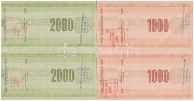 Lengyelország 1989. 1000Zl (2x) sorszámkövető + 2000Zl (2x) sorszámkövető "Lengyel Nemzeti Bank...